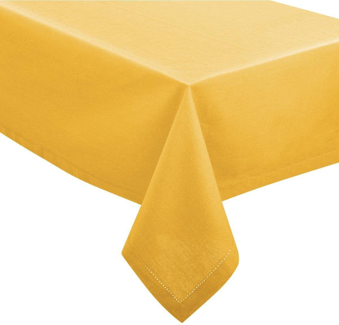 Rectangular cotton tablecloth 240 x 140 cm - yellow - Dining table tablecloths