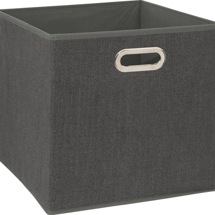 5Five Panier de rangement/panier de placard - Gris foncé - 31 x 31 x 31 cm - 29 litres - Paniers de rangement pour étagères - Tissu avec fond renforcé