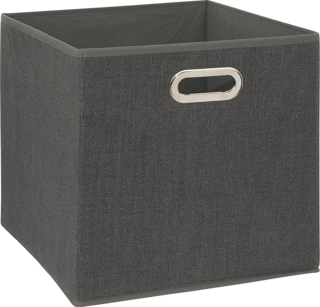 5Five Panier de rangement/panier de placard - Gris foncé - 31 x 31 x 31 cm - 29 litres - Paniers de rangement pour étagères - Tissu avec fond renforcé