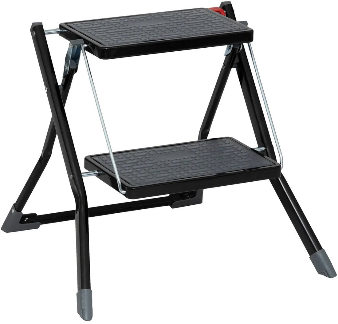 5Five Huishoudtrapje - inklapbaar - met 2 treden - metaal - 50 cm - opstap trapje