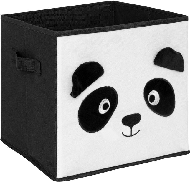 Atmosphera Kids Boîte de rangement Panda - 29x29x29cm - Pliable - Blanc/Noir