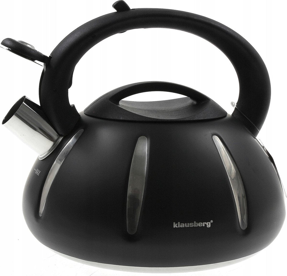 Klausberg 7548 - Whistling kettle - 3 liters - black - stainless steel