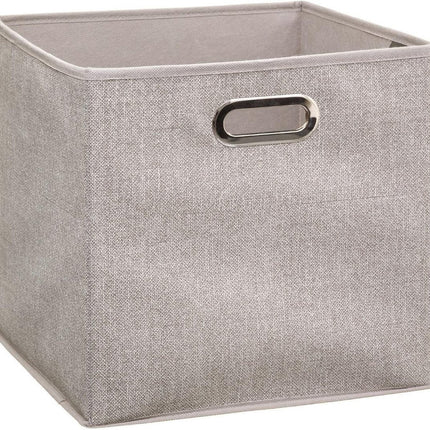 5Five Panier de rangement/panier de placard beige - lin - 29 litres - 31 x 31 x 31 cm - Boîte de rangement - Paniers pour étagères