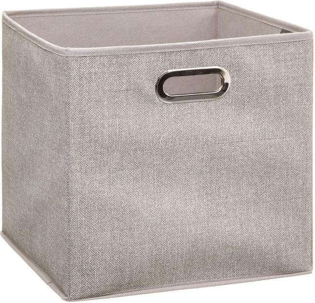 5Five Panier de rangement/panier de placard beige - lin - 29 litres - 31 x 31 x 31 cm - Boîte de rangement - Paniers pour étagères