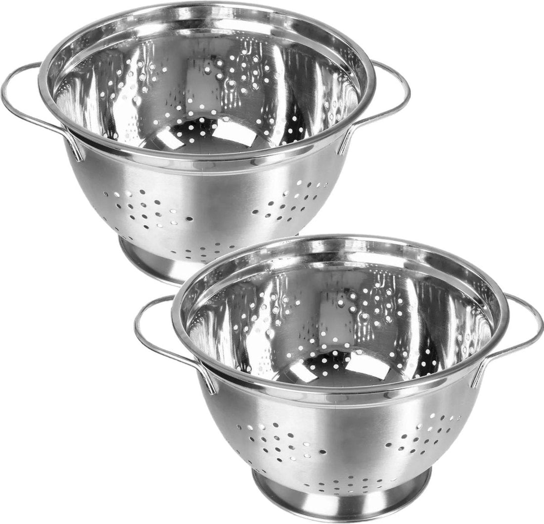 Secret de Gourmet vergiet op voet – set van 2, RVS, zilver, Ø 25 cm
