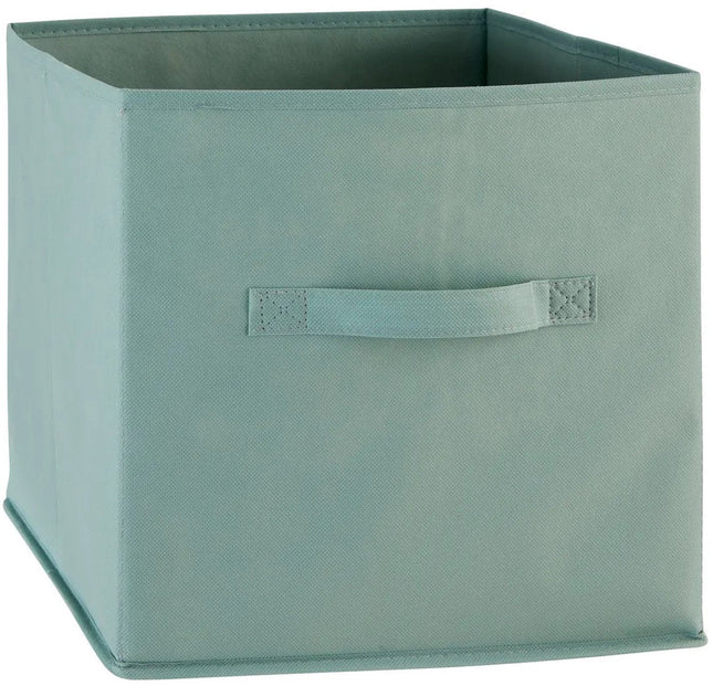 5Five Panier de rangement/panier de placard Square Box - carton/plastique - 29 litres - vert d'eau - 31 x 31 x 31 cm - Paniers de rangement à casiers