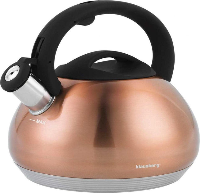 Klausberg KB-7385 bouilloire sifflante - 2,7L - acier inoxydable - toutes sources de chaleur