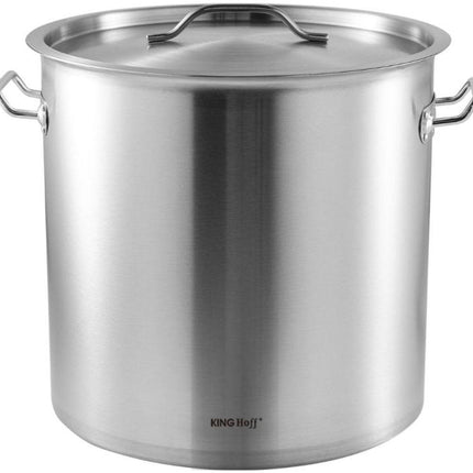 Faitout Kinghoff 21 litres - Ø30cm - Compatible tous feux (y compris induction) - Pour usage professionnel et domestique - Cuiseur vapeur - Marmite à soupe