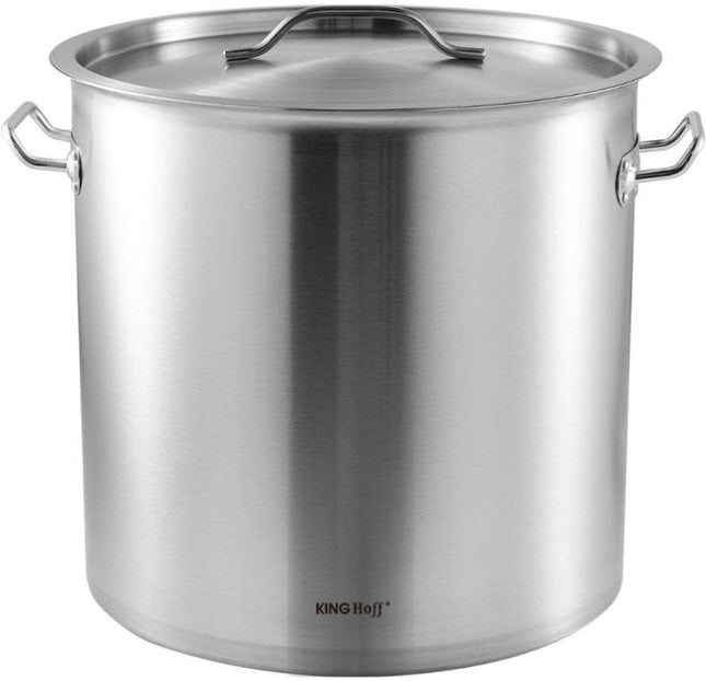 Faitout Kinghoff 21 litres - Ø30cm - Compatible tous feux (y compris induction) - Pour usage professionnel et domestique - Cuiseur vapeur - Marmite à soupe