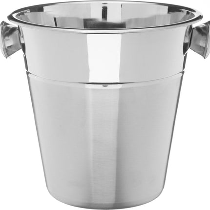 Seau à champagne/seau à glace argenté 3 litres - 24 x 21 cm - Seaux à glace/seaux à champagne en acier inoxydable