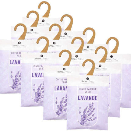 Sachets parfumés lavande Atmosphera - 12x - avec crochet de suspension - cartes parfumées/désodorisant