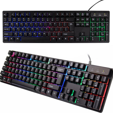 Gaming Toetsenbord  - Spatbestendig -  RGB Led Verlichting - QWERTY - Plug & Play - Anti Ghosting Functie - Levensduur : 15 miljoen klikken