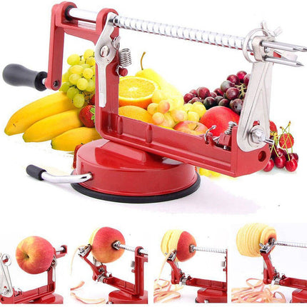 3 in 1 appelboor - Appelschiller met zuignap - Groentesnijder dunschiller voor aardappelen en fruit - Appelschilmachine - Appelsnijder - RVS