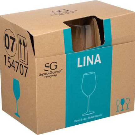 Secret de Gourmet Lot de verres à vin Lina - boîte de 6 - verre élégant - 54 CL - blanc/rouge/rosé