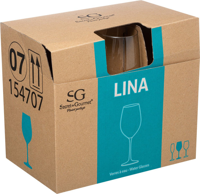 Secret de Gourmet Lot de verres à vin Lina - boîte de 6 - verre élégant - 54 CL - blanc/rouge/rosé