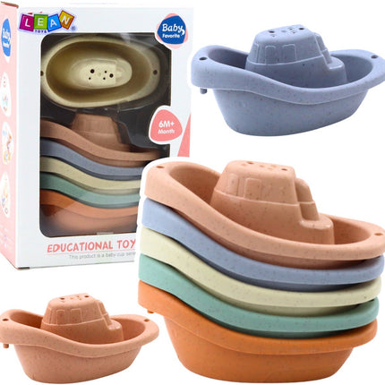 Bateaux Jouets de Bain - Lot de 6 - Couleurs Pastel - Jouet de Bain Bébé - Jouet Éducatif à partir de 6 Mois - Jouet de Piscine - Jouet de Douche - Jouet d'Eau