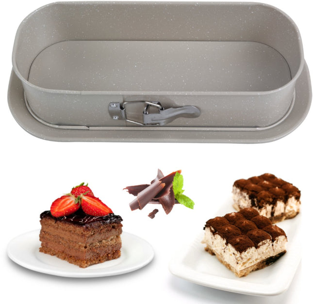 KINGHoff KH-1976 Moule à fond amovible 34,5x15,5x8 cm - Moule à pain pour tartes salées, cheesecake et pâté - Revêtement antiadhésif - Résistant au four jusqu'à 220°C - Moule de cuisson - Moule à four - Moule à gâteau - Moule à tarte -