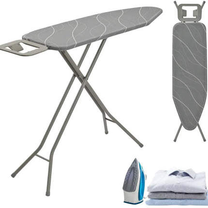 KINGHOFF KH-1939 Planche à repasser – 114×35,5 cm – Réglable 7 hauteurs – Avec porte-fer – Gris