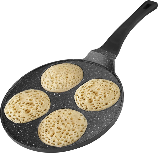 Crêpière - Pancake - Crêpes - Poêle à Crêpes - 4 Coupes Antiadhésives en Marbre