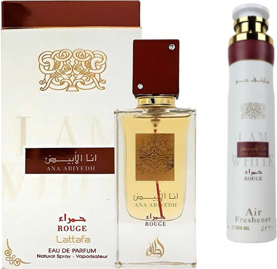 Ana Abiyedh Rouge - Eau De Parfum [60ml] & I am White Oud Arabian [300ml Air Freshener]
