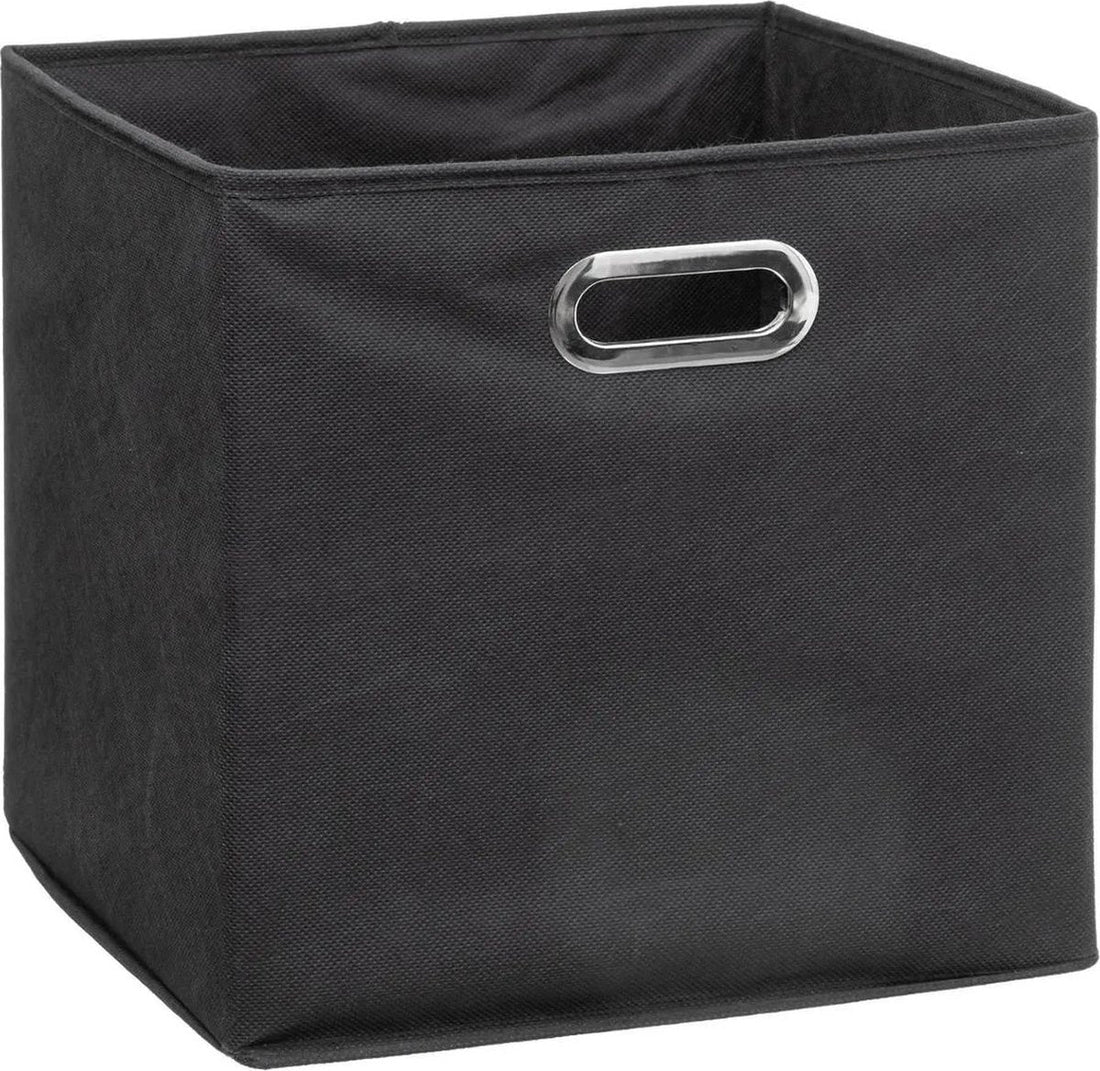 5Five Opbergmand / kastmand - donkergrijs - linnen - 29 liter - 31 x 31 x 31 cm - Opbergbox - Vakkenkast manden