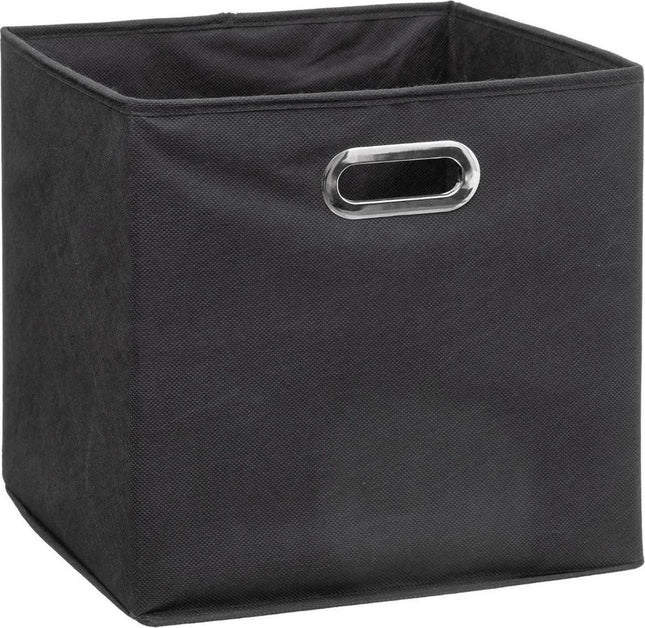5Five Panier/Boîte de rangement - gris foncé - lin - 29 litres - 31 x 31 x 31 cm - Boîte de rangement - paniers de rangement