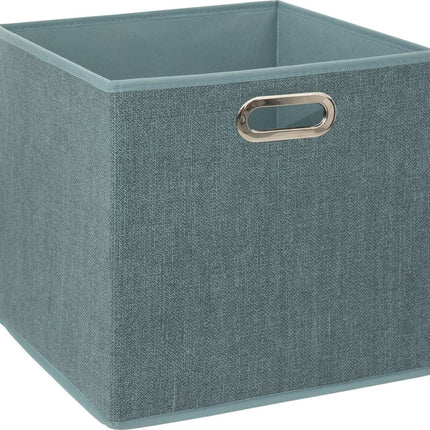 5Five Panier de rangement/panier de placard - Bleu glacier - 31 x 31 x 31 cm - 29 litres - Paniers de rangement pour casier - Tissu avec fond renforcé - Pliable