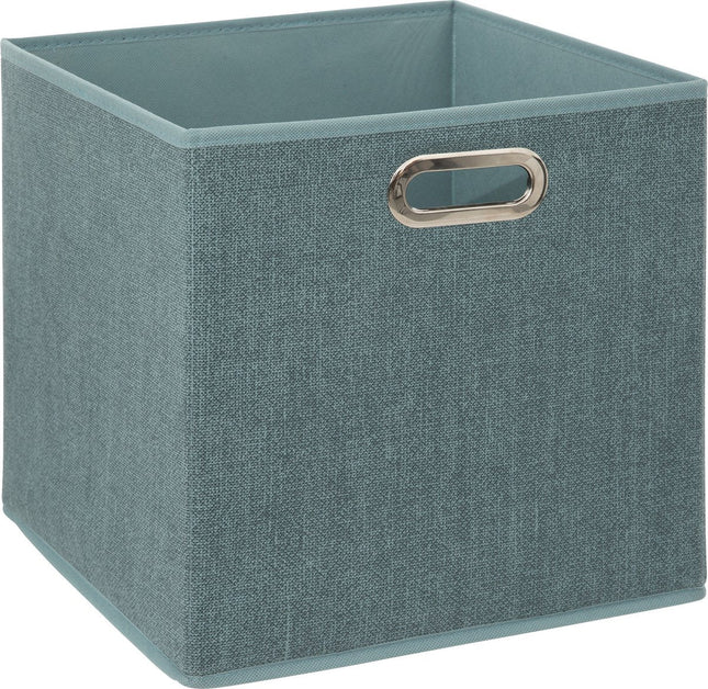 5Five Panier de rangement/panier de placard - Bleu glacier - 31 x 31 x 31 cm - 29 litres - Paniers de rangement pour casier - Tissu avec fond renforcé - Pliable