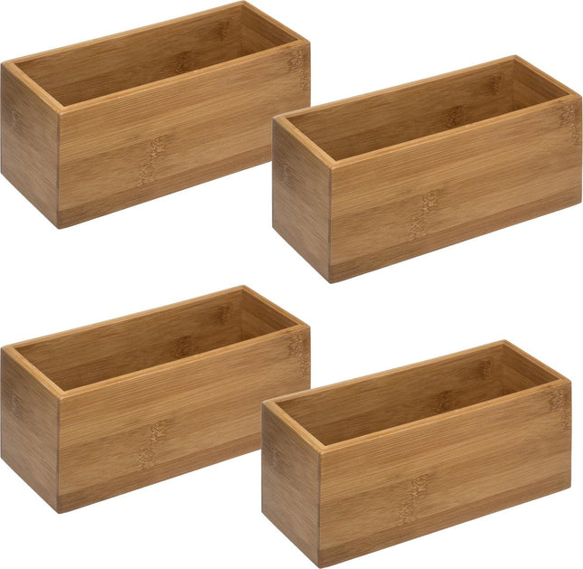 5Five - Organisateur/trieur/séparateur de tiroirs en bambou 23 x 9 x 9.5 cm - Lot de 4 pièces