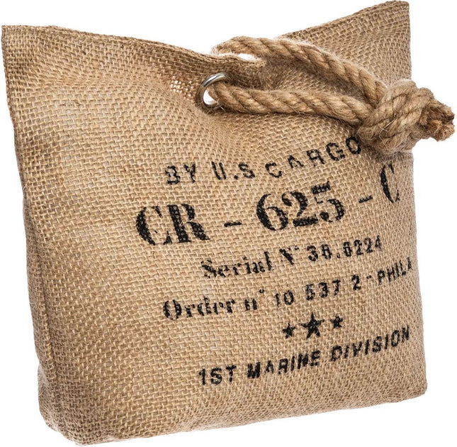 Atmosphera Butoir de porte Lofty - 1 kilo - jute beige - polyester et sable - 26 x 19 cm - portes extérieures/intérieures