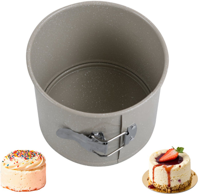 KingHoff KH-1980 Moule à Gâteau Haut - Rond - Diamètre 16 cm, Hauteur 13 cm - Revêtement Antiadhésif Marbré - Résiste au Four jusqu'à 220°C - Moule de Cuisson - Moule à Tarte