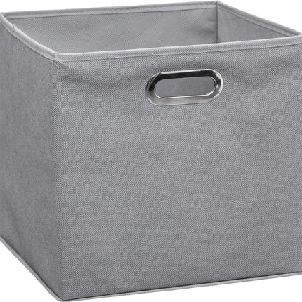 5Five Panier/Boîte de Rangement Grise - Lin - 29 litres - 31 x 31 x 31 cm - Boîte de Rangement - Paniers de Rangement pour Étagère