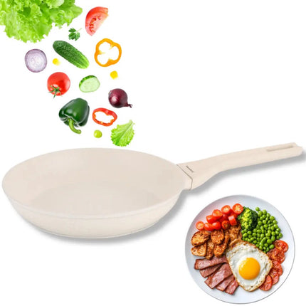Klausberg KB-7989 Poêle en marbre 24 cm – Crème, Antiadhésive, Compatible induction & Légère