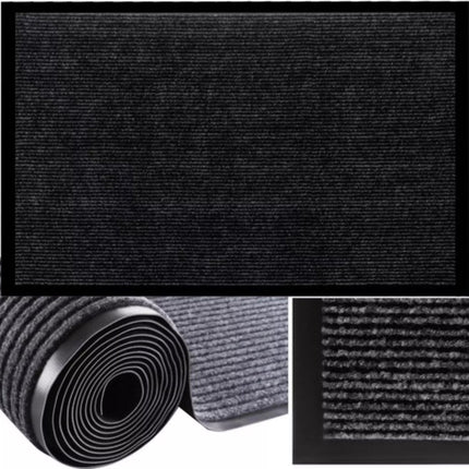 Ruhhy Deurmat 60X90 cm - Antislip en Veilig - Perfect voor Binnen en Buiten - Grijs Zwart