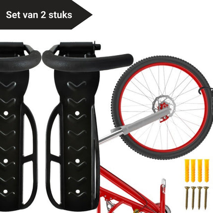 Fiets Ophangsysteem 2x - Fietshaak - Muurbeugel - Ophangbeugel - Fietsbeugel - Fietsenrek