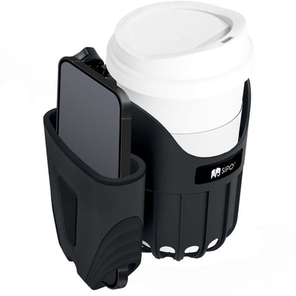 Sipo SCA-03 Support Universel 2-en-1 pour Gobelet et Téléphone - Pour Poussettes, Vélos et Fauteuils Roulants - Support Téléphone Poussette - Porte-Gobelet Poussette -