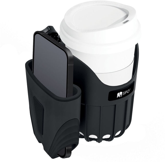 Sipo SCA-03 Support Universel 2-en-1 pour Gobelet et Téléphone - Pour Poussettes, Vélos et Fauteuils Roulants - Support Téléphone Poussette - Porte-Gobelet Poussette -
