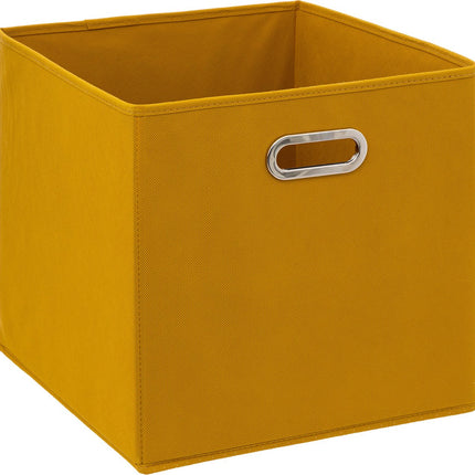 5Five Panier de rangement/panier de placard - Jaune - 31 x 31 x 31 cm - 29 litres - Paniers de rangement pour casiers - Tissu avec fond renforcé - Pliable