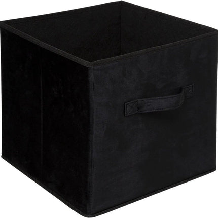 5Five Panier de rangement/panier de placard - noir - 29 litres - 31 x 31 x 31 cm - Boîtes de rangement - Paniers pour étagères - polyester