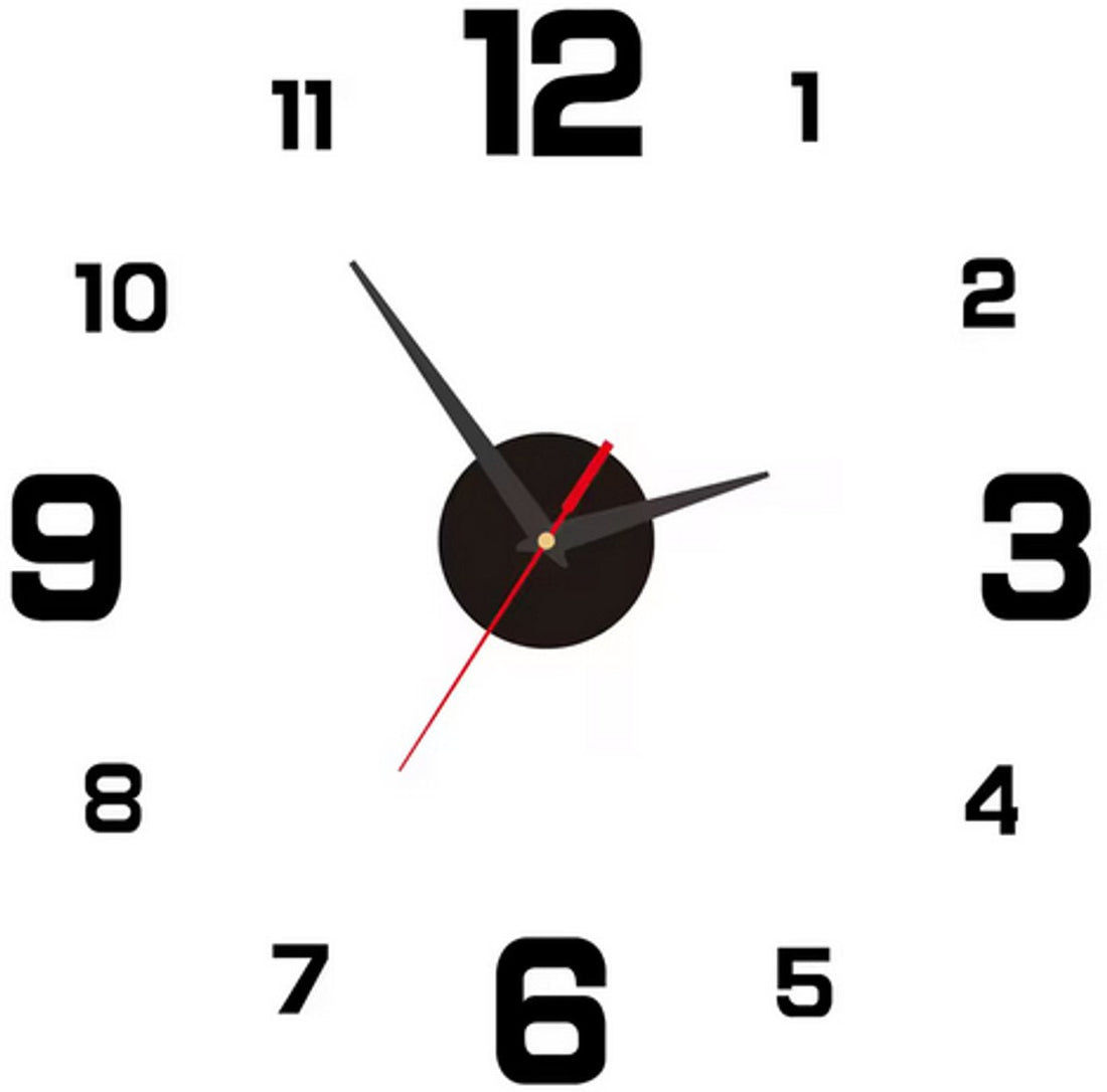 3D Creative Frameless DIY Wall Clock - Digital Wall Clock with Silent Operation - Antique Style - Wall Decoration for Living Room, Bedroom or Office - Wall Stickers