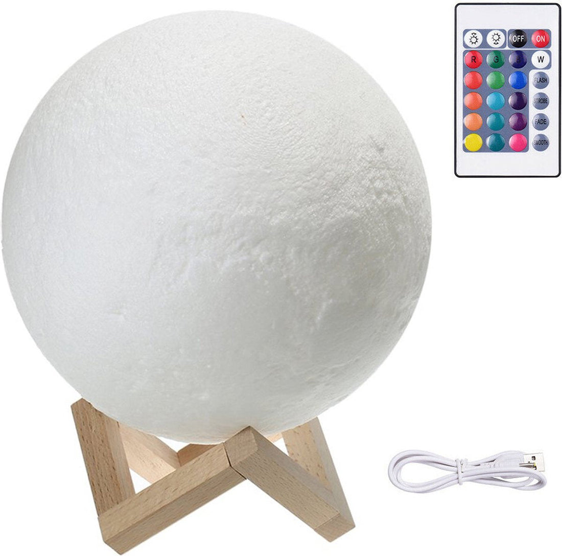 3D maanlamp – oplaadbaar nachtlampje voor baby's en kinderen, multicolor
