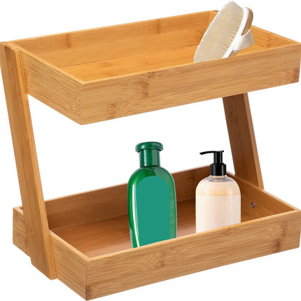 5Five étagère de salle de bain 2 niveaux - 32 x 23 x 26 cm - bois de bambou