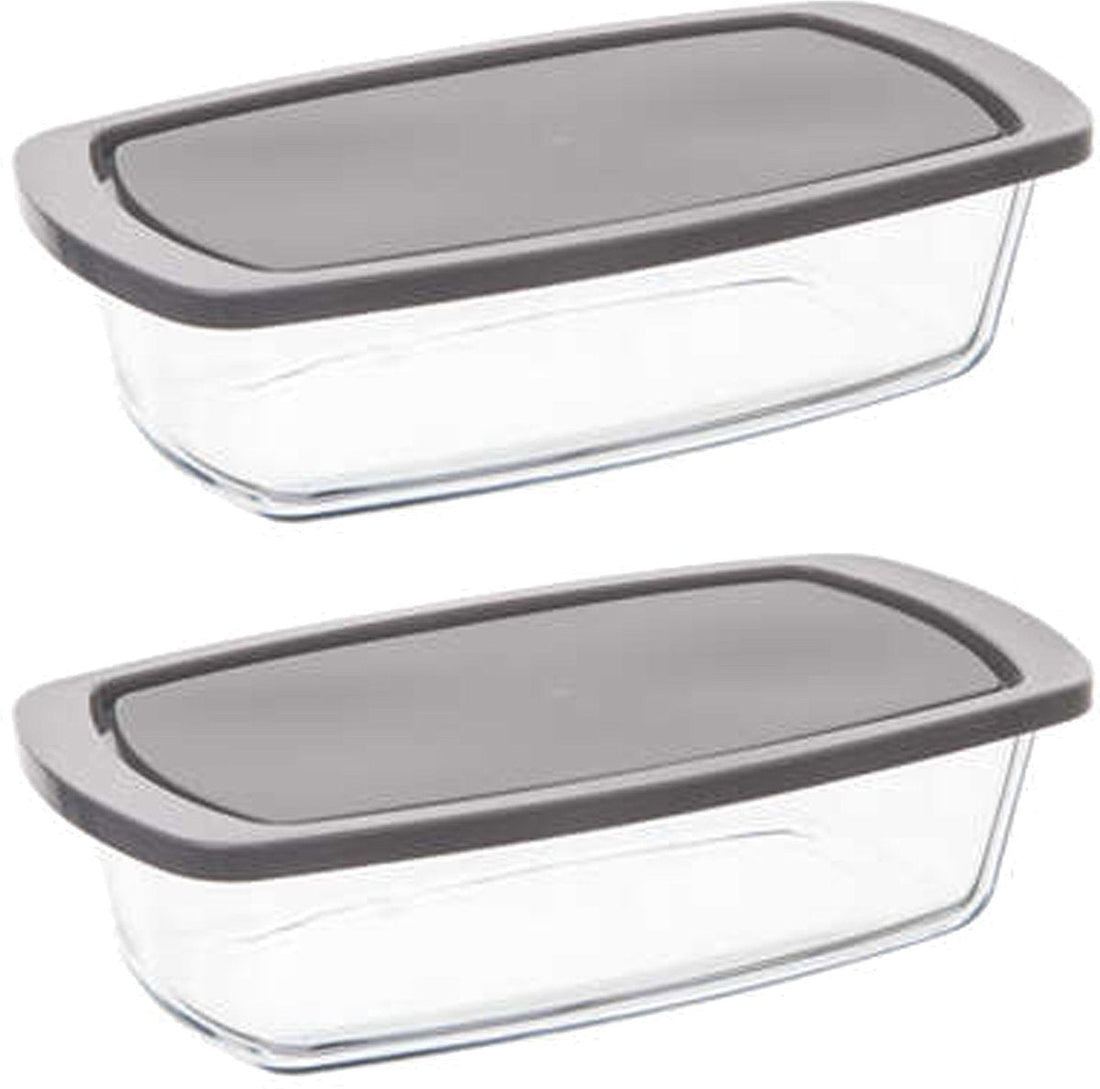 5Five Auflaufform aus Borosilikatglas mit Deckel - 2er-Set - rechteckig - 1.8 Liter - 27 x 14 x 7,3 cm