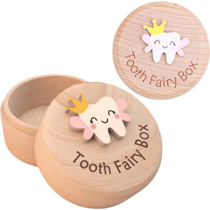 Boîte de Rangement en Bois pour Dents de Lait - Boîte à Dents de Fée - Boîte Souvenir en Bois Naturel - Boîte de Rangement pour Dents