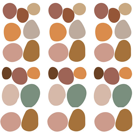 Sticker mural Galets style naturel - Décoration murale adhésive pour salon et chambre - Ensemble de galets naturels pour intérieurs modernes - Points - Stickers muraux