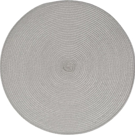 Secret de Gourmet set de 10 dessous de verre ronds - Gris clair - Plastique tressé - Diamètre 38 cm