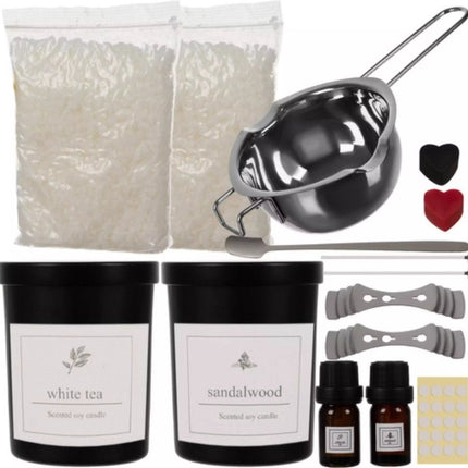 Ruhhy DIY Kaarsen Maak Set - Zwart - Creëer Natuurlijke Sojawas Kaarsen