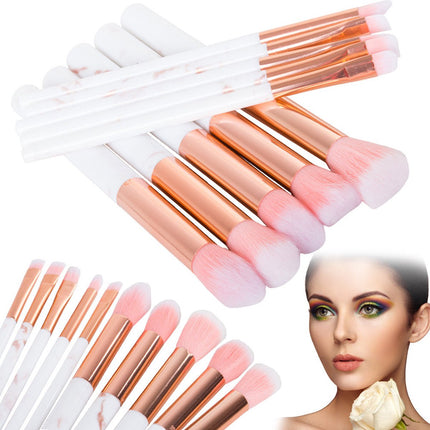 Professionele Make-up Kwasten | Poederkwast | Penseel kwast | Oogschaduw kwast | bronzer kwast | Foundation kwast | contouren | make-up borstels 10-delig | Roze met Wit