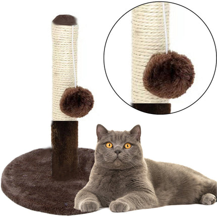 Arbre à chat - Meuble à griffer marron foncé 40 cm - Avec poteau en sisal et corde à jouer - Arbre à chat - 40 cm de haut - Avec corde à jouer