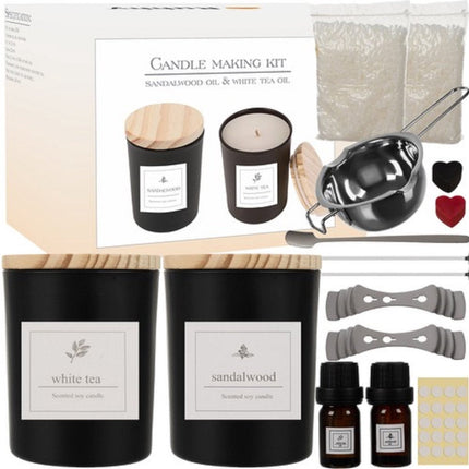 Kit de fabrication de bougies DIY Ruhhy noir - 26 heures de combustion - coffret cadeau complet - fabriquez vos propres bougies